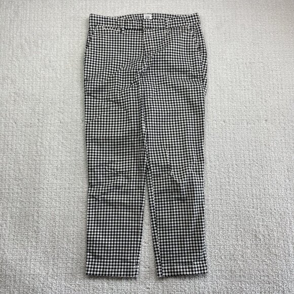 GAP Slim City Crop Pants Black & White Gingham Plaid Women’s Size 4 Casual - Picture 1 of 11